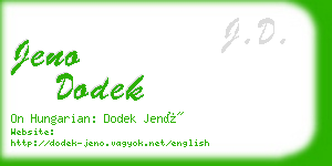 jeno dodek business card